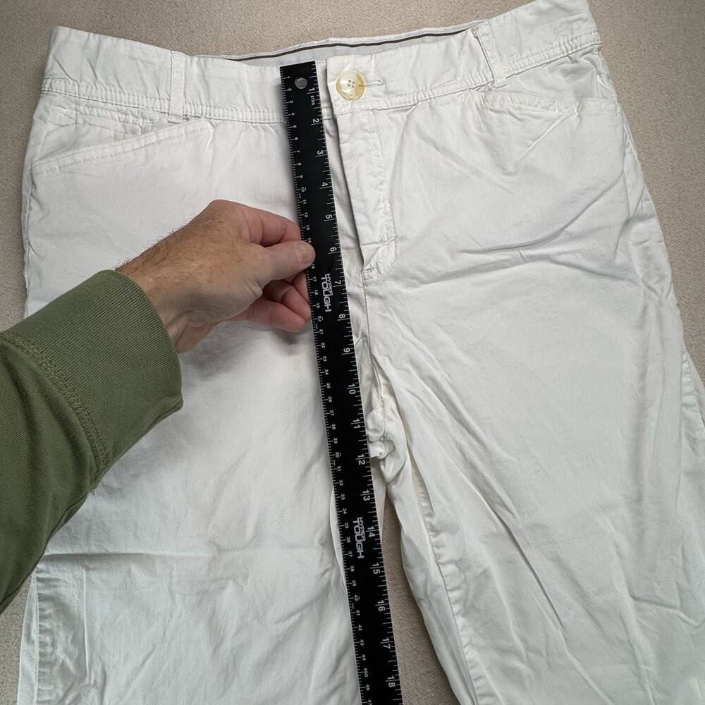 Christopher & Banks Pants Size 14 Women’s Comfort Stretch White Capris Casual - Picture 7 of 12